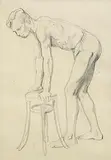 Mainie Jellett, Male Study, pencil on paper
