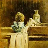 Mark O'Neill, Still Life - Cactus and Vessels, 1996, oil on board