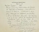 Jack Butler Yeats, Thank You Letter, pencil on paper