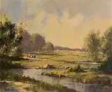 George K. Gillespie, Grazing in Connemara, oil on canvas
