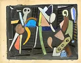 André Lanskoy, Untitled Abstract, mixed media on paper