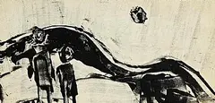 Gerard Dillon, Two Connemara Kids, monotype - oil on board