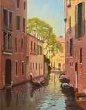 Michael McCarthy, Evening Reflections, Venice, 2002, oil on board