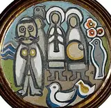 Markey Robinson, Before Mass, gouache on metal