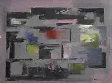 Gerald Davis, Blue Abstraction, 1977, oil on board