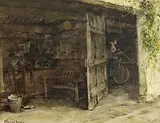 Thomas Ryan, The Bicycle Shed, watercolour on paper