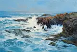 Annemarie Bourke, Morning Tide at Spanish Point, oil on canvas