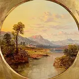 William McEvoy, River Landscape, oil on board