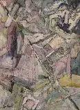Eileen Costello, Rock Section, Sceilg Mhícil, oil on board