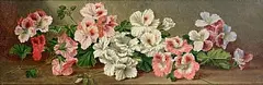 Thomas Frederick Collier, Geraniums, oil on canvas