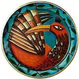 Graham Knuttel, Bird of Paradise, acrylic on ceramic plate