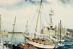 Donaghadee Lighthouse, with Copeland Island Beyond by Phyllis del Vecchio, watercolour on paper, sold Sep 2025