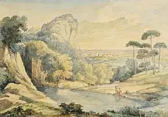 Gaspare Gabrielli, Narcissus and the Lake, 1824, watercolour and pencil