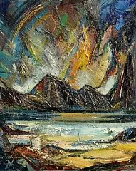 Douglas Hutton, Red Sky, West Connemara, oil on canvas