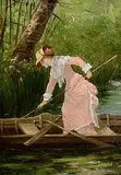 Frank O'Meara, The Pink Dress, oil on canvas