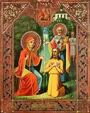 19th Century Russian Icon, Bessadnaya, Mother of God, tempera on panel