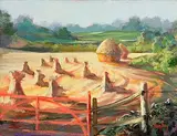Ken Hamilton, Late Afternoon, Haystacks, 1990, oil on canvas
