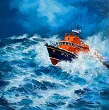 Annemarie Bourke, Ballycotton Lifeboat, oil on canvas
