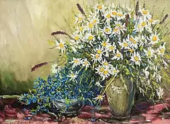 Alina Stepanyuk, Wild Flowers, oil on canvas