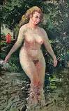 Patrick Leonard, Suzanna and the Elders, oil on board