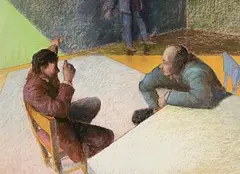 John Boyd, Conversation, 1997, pastel on board