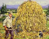 James S. Brohan, Harvest Time, oil on canvas board
