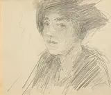 John Butler Yeats, Portrait of a Lady, pencil on paper