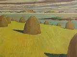 Harry Kernoff, Clare Island From Foynes, Co. Limerick on the River Shannon, 1929, oil on board
