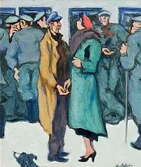 Maurice MacGonigal, The Gossip, oil on board