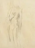 Mainie Jellett, Nude Study, pencil drawing