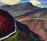Peter Collis, Mountain Road, Wicklow, oil on board