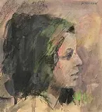 Basil Blackshaw, Head of Girl, oil on paper