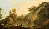 George Barret, Washing Clothes on Stones by the River, oil on canvas