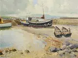 Low Tide, Derryinver Harbour, Connemara by Maurice Canning Wilks, oil on canvas, sold Jul 2025