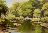 Charles McAuley, Cattle on the River Dun, oil on board