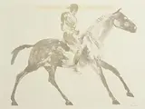 Horse and Rider by Dame Elizabeth Jean Frink, lithograph - number 14 from an edition of 70, sold Jul 2025