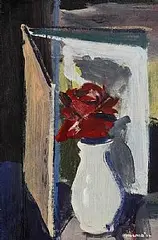 Brian Ballard, Still Life - Rose and Book, 1986, oil on board