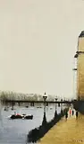 Anthony Robert Klitz, The Embankment, London, oil on canvas laid on board