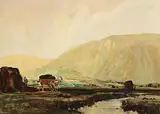 Frank McKelvey, Loading the Turf, watercolour on paper