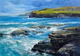 Annemarie Bourke, Passing Showers, Kilkee, oil on canvas