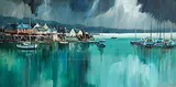 J.P. Rooney, Kinsale Reflections, oil on board
