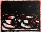 Neil Shawcross, Still Life, Two Cups, 2004, acrylic on paper
