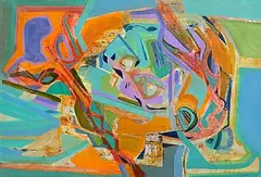 Neville Johnson, Abstract Composition, 1990, acrylic on paper