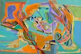 Neville Johnson, Abstract Composition, 1990, acrylic on paper