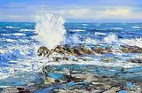Henry Morgan, Stormy Day, Kilkee, 2025, oil on canvas