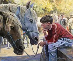 Flemming Christoffersen, I Wonder What Horses Think, oil on canvas