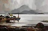 J.P. Rooney, Silver Solitude, Co. Mayo, oil on board