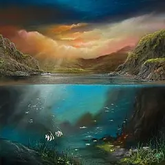 Philip Gray, Into the Deep Blue, pastel on board