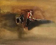 Desert Night by Gerald Davis, 1983, oil on board, sold Jul 2025