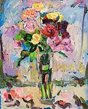 Brian MacMahon, Roses, oil on canvas